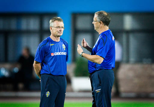 Roland Andersson och Lars Lagerbäck diskuterar