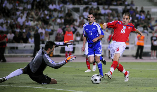 Joe Cole, England gör andra målet