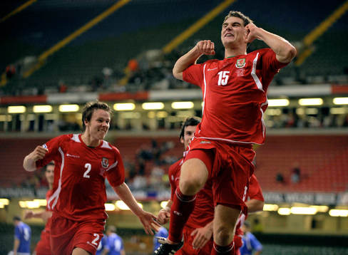 Sam Vokes, Wales, jubel