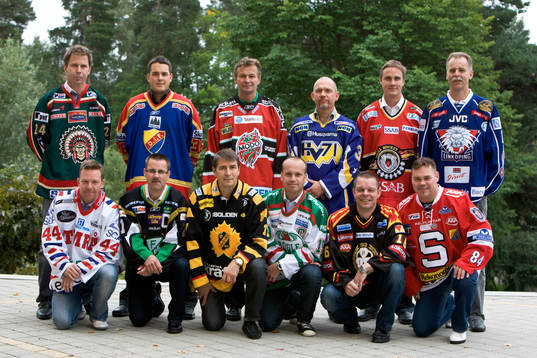 Övre raden från vänster, Ulf Dahlén, Frölunda, Tomas