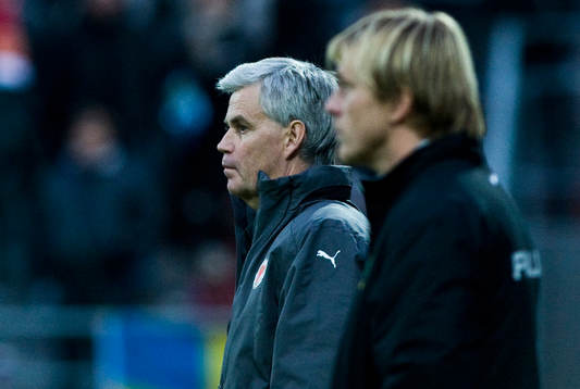 Nanne Bergstrand, tränare, Kalmar och Tony Gustavsson,