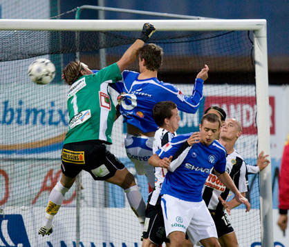 Erik Moberg oroar Sebastian Karlsson, målvakt, Landskrona