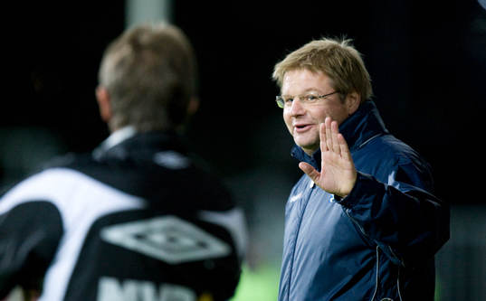 Anders Linderoth, tränare, Landskrona och Peter Swärdh,
