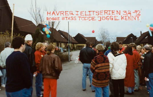 Privat bild från festen på Havregatan när Rögle var i