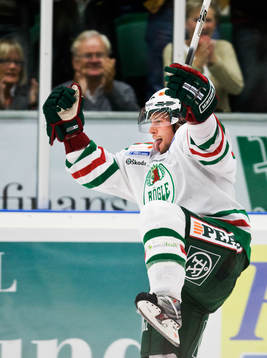 Rögle  - Färjestad: jubel Chris Abbott