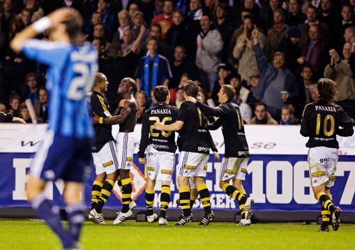 AIK-spelarna jubel