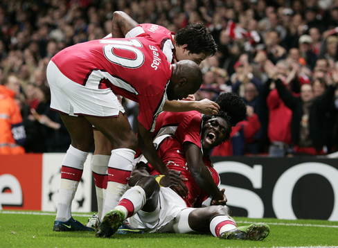 Emmanuel Adebayor, Arsenal, glädje, jubel