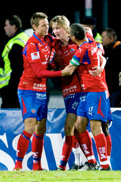 Rasmus Jönsson, Helsingborg, gör 2-1. Jubel