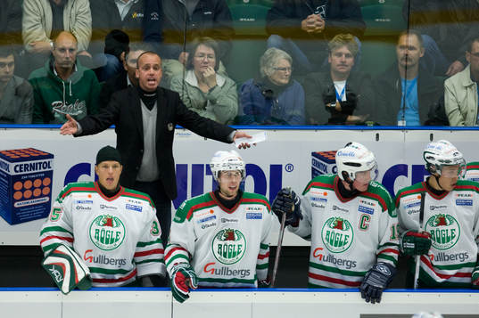 Peter Johansson, tränare, Rögle, håller inte med domaren