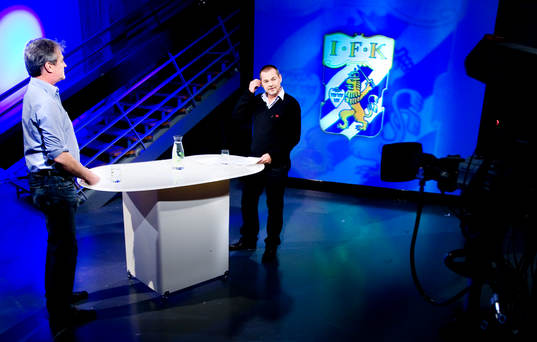 Fotboll, inspelning av kanal lokals program med tema IFK