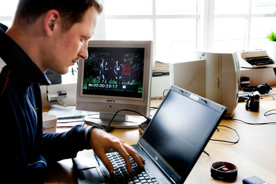 Fotboll, inspelning av kanal lokals program med tema IFK