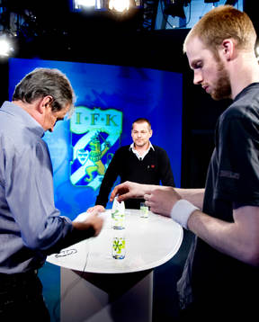 Fotboll, inspelning av kanal lokals program med tema IFK