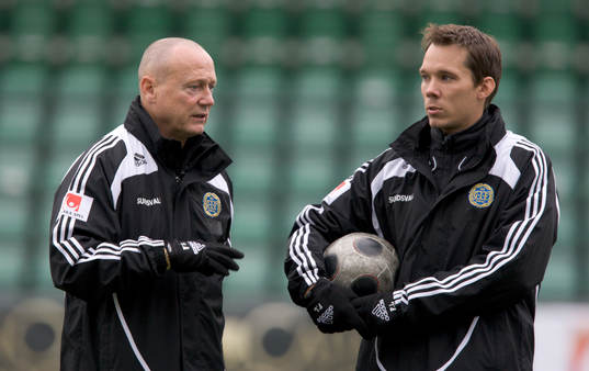 Tränare Sören Åkeby och assisterande tränare Fredric