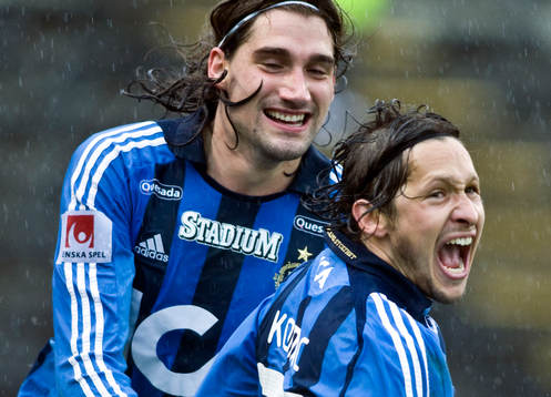 Jan Tauer, och Andrej Komac, Djurgården, jubel