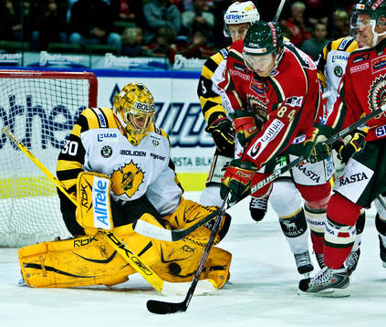 Nicklas Dahlberg, målvakt Skellefteå. Patric Blomdahl,