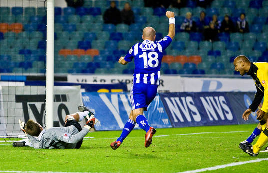 Hammarbys målvakt Kristoffer Björklund släpper in 2-0