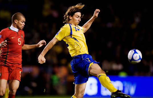 Zlatan Ibrahimovic, Sverige, är före Pepe, Portugal