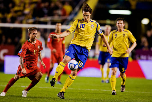Zlatan Ibrahimovic, Sverige, är före Raul Meireles,