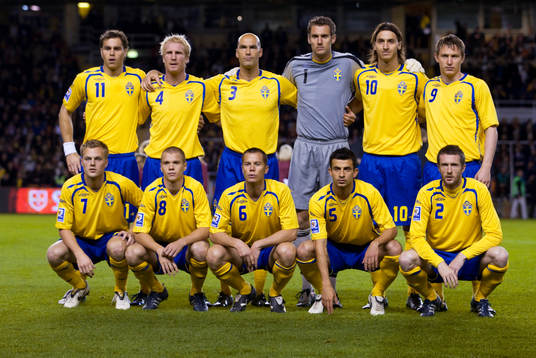 Startelva, lagbild. Bakre frv Johan Elmander, Petter