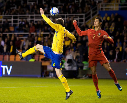 Mikael Nilsson och Cristiano Ronaldo