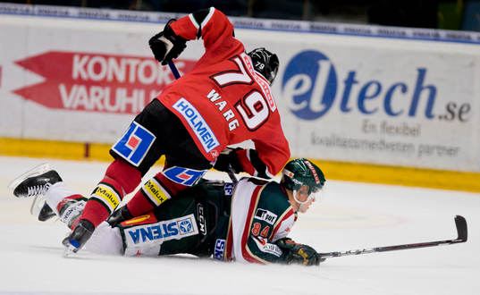 Fredrik Warg, Modo trycker till Patric Blomdahl, Frölunda