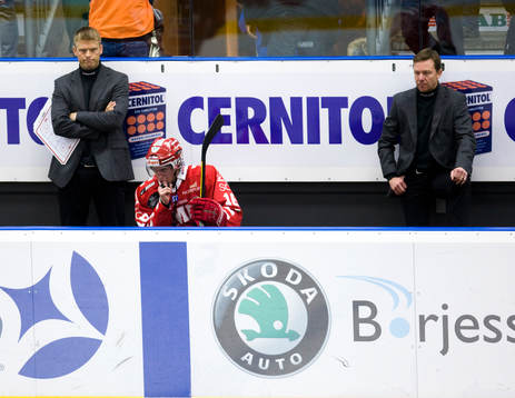 Per Nygårds och Charles Berglund, tränare, Anton