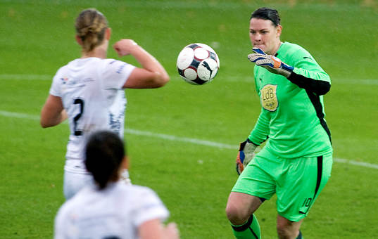 Caroline Jönsson, målvakt, gjorde sin sista match för