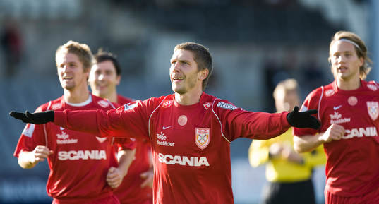 0-1, Dennis Östlundh. Jubel