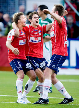 Marcus Allbäck, Björn Anklev, jubel, Örgryte klara för