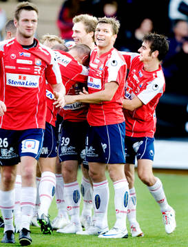 Marcus Allbäck, Björn Anklev, jubel, Örgryte klara för