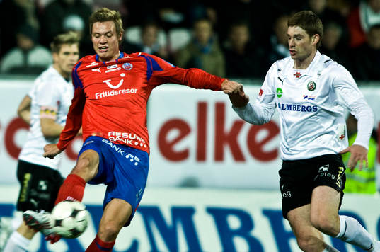 Roman Kienast, Helsingborg gjorde 0-1 och Magnus Wikström,