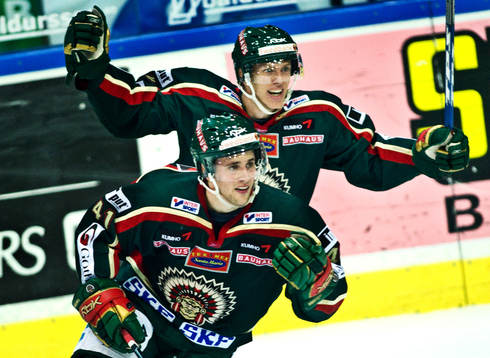Oscar Hedman, Frölunda, jubel. Mikael Johansson, Frölunda