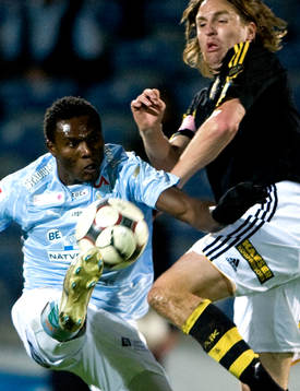 Edward Ofere, MFF och Nils-Eric Johansson, AIK