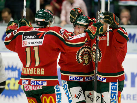 Joakim Anderssson och Magnus Kahnberg, Frölunda, jubel