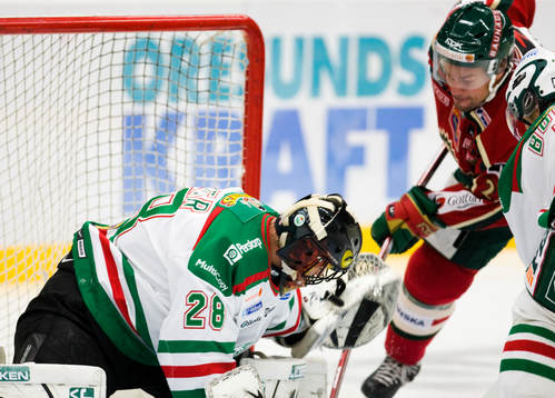 Jurgen Penker, målvakt, Rögle och Ronnie Sundin, Frölunda