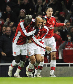 Mikael Silvestre, Arsenal, jubel med lagkamrater
