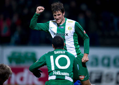 Olof Guterstam  och Charlie Davies, Hammarby, jubel