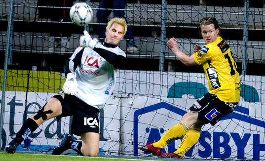 Magnus Bahne, målvakt Halmstad, depp, Fredrik Berglund,