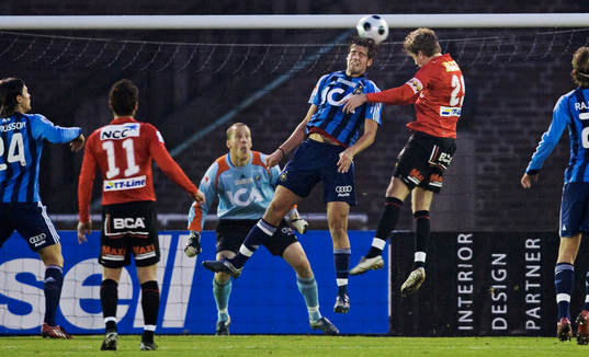 Mikael Dahlberg, Djurgården, kan inte stoppa Rasmus