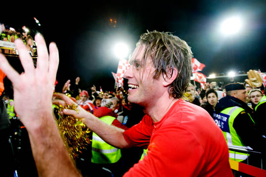Lasse Johansson, jubel. Svenska Mästare 2008, SM-guld,