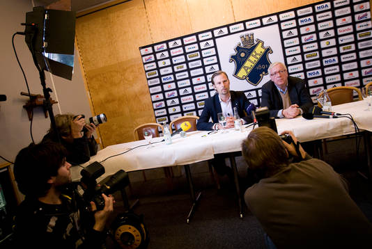 Per Bystedt, ordförande AIK Fotboll AB och Lars Rekke,