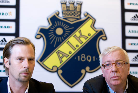 Per Bystedt, ordförande AIK Fotboll AB och Lars Rekke,