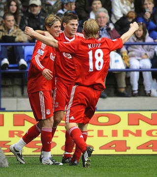 Steven Gerrard och Fernando Torres, Liverpool, glädje,