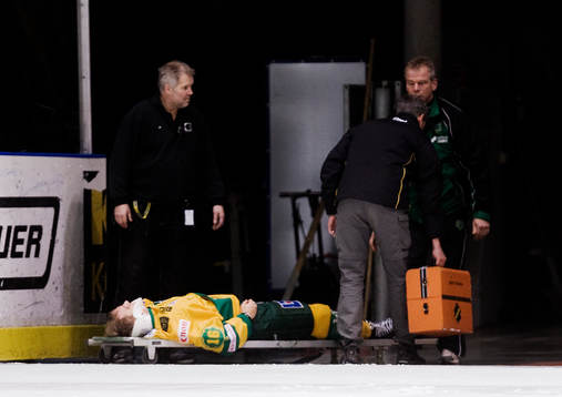 Jonas Floberg, Björklöven lämnar isen på bår med
