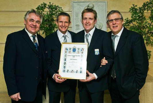 IFK Göteborg fick årets Gunnar Nordahl stipendie. Fv,