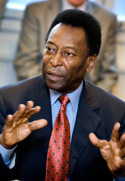 Pelé besökte Råsunda och delar av VM laget från 1958
