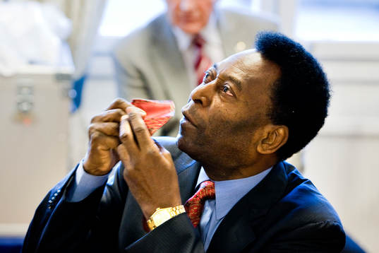 Pelé besökte Råsunda och delar av VM laget från 1958