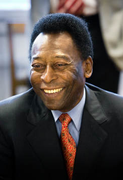 Pelé besökte Råsunda och delar av VM laget från 1958