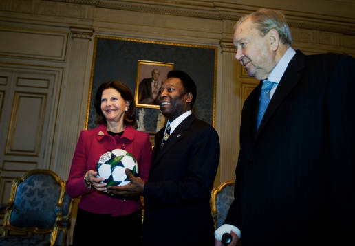 Drottning Silvia, Pelé och Lennart Johansson möttes i det