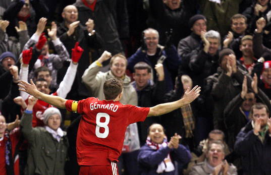 Steven Gerrard, Liverpool, glädje, jubel